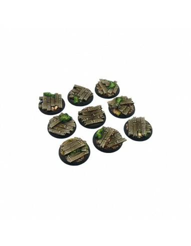 Wood Bases, Wround 30mm (5) 3 Wood Bases, Wround 30mm (5)