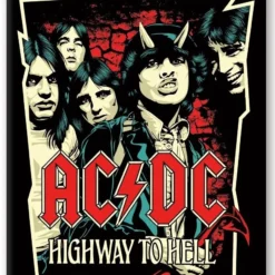 Ac/dc - Highway To Hell - Aimant 6.3x8.9cm