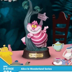 BEAST KINGDOM Alice Au Pays Des Merveilles Statuette Pvc Mini Diorama Stage The Cheshire Cat 10 Cm