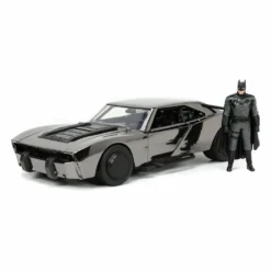 Jada Toys Batman 2022 1/24 Hollywood Rides 2022 Batmobil Black Chrome Convention Exclusive Avec Figurine