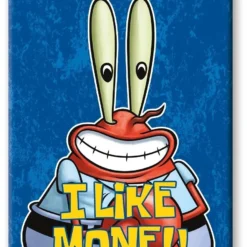 Bob L'eponge - J'aime L'argent - Aimant 6.3x8.9cm