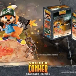First 4 Figures Conker: Conker's Bad Fur Day Statuette Soldier Conker 33 Cm -Magasin De Jouets conker conker s bad fur day statuette soldier conker 33 cm 61f52b6430611