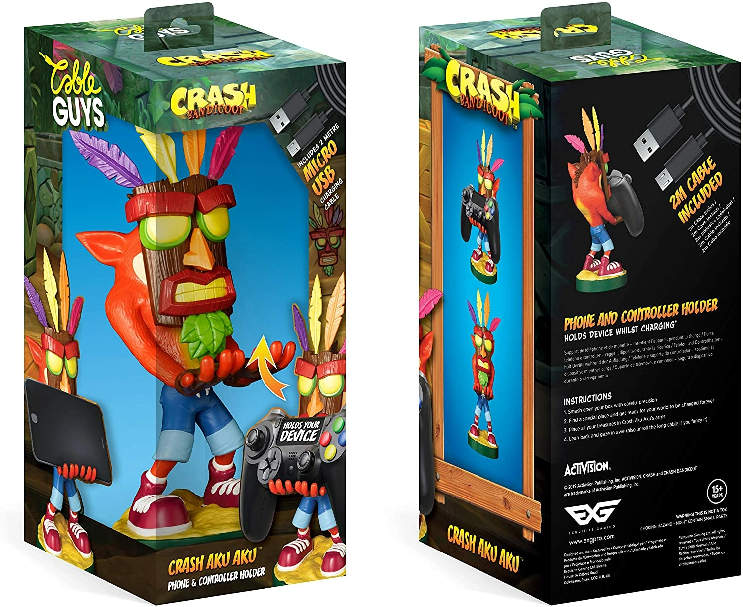 Figurine - Crash Bandicoot Aku Cable Guy - Support Manette/Téléphone 9 Figurine - Crash Bandicoot Aku Cable Guy - Support Manette/Téléphone – Image 7