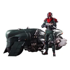 Square Enix Final Fantasy Vii Remake Play Arts Kai Figurine Et Véhicule Shinra Elite Security Officer & Bike