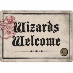 Half Moon Bay Harry Potter Panneau Métal Wizards Welcome 21 X 15 Cm