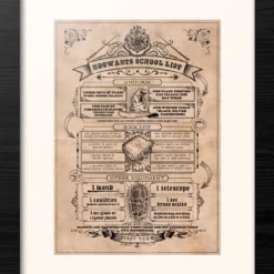 Harry Potter - Poudlard Liste Scolaire - Collector Print '30x40cm'