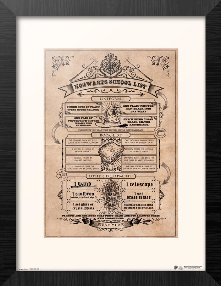 Harry Potter - Poudlard Liste Scolaire - Collector Print '30x40cm' 3 Harry Potter - Poudlard Liste Scolaire - Collector Print '30x40cm'