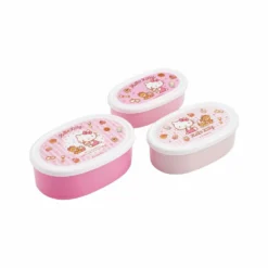 Hello Kitty Set De 3 Bento Box Sweety Pink