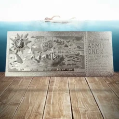 FANATTIK Jaws - Régate D'amity - Ticket Plaqué Argent Collector