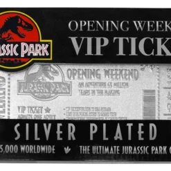 FANATTIK Jurassic Park : Opening Weekend - Ticket Plaqué Argent Collector -Magasin De Jouets jurassic park opening weekend ticket plaque argent collector 640ad45f8f352