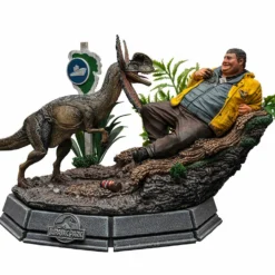Jurassic Park Statuette 1/10 Art Scale Dennis Nedry Meets The Dilophosaurus 21 Cm