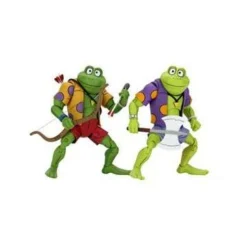 NECA Les Tortues Ninja Pack 2 Figurines Genghis & Rasputin Frog 18 Cm