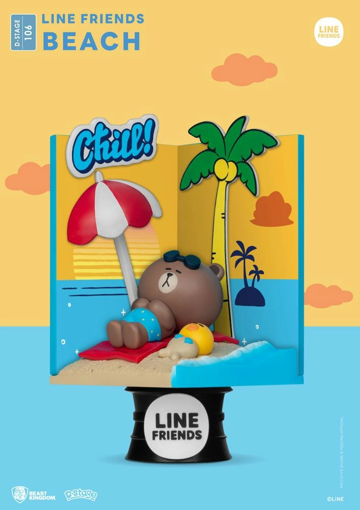BEAST KINGDOM Line Friends Diorama Pvc D-stage Beach Closed Box Version 16 Cm 3 BEAST KINGDOM Line Friends Diorama Pvc D-stage Beach Closed Box Version 16 Cm