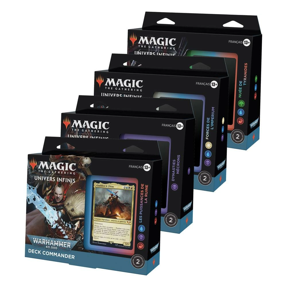 Wizards Of The Coast Magic The Gathering Univers Infinis: Warhammer 40,000 Présentoir Decks Commander (4) Francais 3 Wizards Of The Coast Magic The Gathering Univers Infinis: Warhammer 40,000 Présentoir Decks Commander (4) Francais