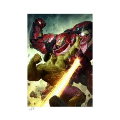 Marvel Comics Impression Art Print Hulk Vs Hulkbuster 46 X 61 Cm - Non Encadrée