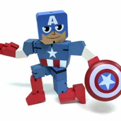 Marvel - Wooden Figure - Captain America - 20cm -Magasin De Jouets marvel wooden figure captain america 20cm 5acccac154777