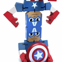 Marvel - Wooden Figure - Captain America - 20cm -Magasin De Jouets marvel wooden figure captain america 20cm 5acccac16e34b