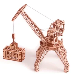 Mécanisme 3d En Bois - Grue Avec Un Conteneur - 288pcs