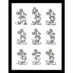 Mickey Mouse - Multi Sketchs - Impression Encadrée 30x40cm