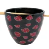Naruto - Bol à Ramen Avec Baguette 470ml - Akatsuki Logo -Magasin De Jouets naruto bol a ramen avec baguette 470ml akatsuki logo