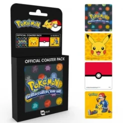 Pyramid International Pokémon Sous-verres – Pikachu, Pokéball, Sacha Et Logo X4