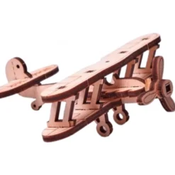 Puzzle 3d En Bois - Mini Avion - 15 Pcs