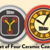 Half Moon Bay Retour Vers Le Futur - Set De 4 Sous-verres En Céramique -Magasin De Jouets retour vers le futur set de 4 sous verres en ceramique
