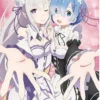 Re:zero Starting Life In Another World Wallscroll Emilia & Rem -Magasin De Jouets rezero starting life in another world wallscroll emilia rem