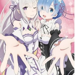 Re:zero Starting Life In Another World Wallscroll Emilia & Rem