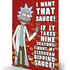 Pyramid International RICK & MORTY - Impression Sur Bois 40X59 - Szechuan Sauce