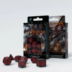 Set De Dés Dragons - Noir & Rouge (7)