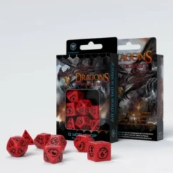 Set De Dés Dragons - Rouge & Noir (7)
