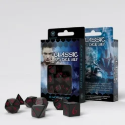 Set De Dés Jdr Classique - Noir & Rouge (7)