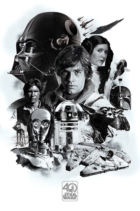 Pyramid International Star Wars - Poster 61x91 - 40th Anniversary Montage 4 Pyramid International Star Wars - Poster 61x91 - 40th Anniversary Montage – Image 2