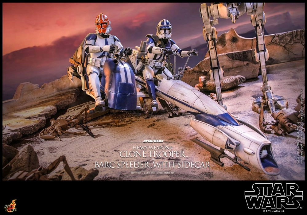 Hot Toys Star Wars The Clone Wars Figurine 1/6 Heavy Weapons Clone Trooper & Barc Speeder With Sidecar 30 Cm 5 Hot Toys Star Wars The Clone Wars Figurine 1/6 Heavy Weapons Clone Trooper & Barc Speeder With Sidecar 30 Cm – Image 3