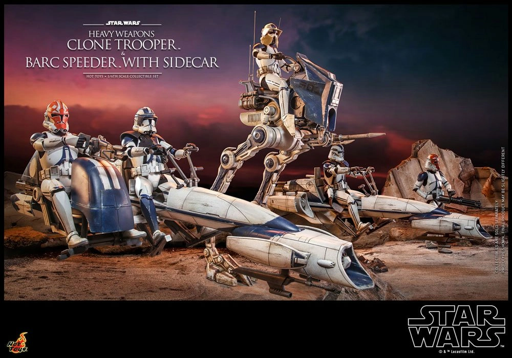 Hot Toys Star Wars The Clone Wars Figurine 1/6 Heavy Weapons Clone Trooper & Barc Speeder With Sidecar 30 Cm 6 Hot Toys Star Wars The Clone Wars Figurine 1/6 Heavy Weapons Clone Trooper & Barc Speeder With Sidecar 30 Cm – Image 4