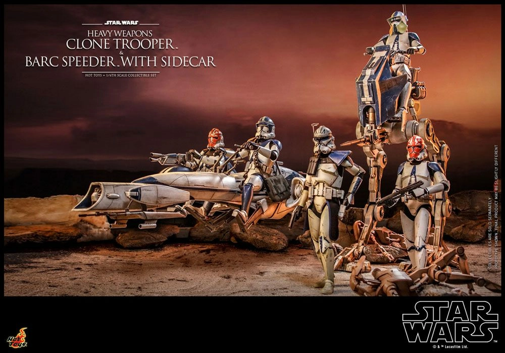 Hot Toys Star Wars The Clone Wars Figurine 1/6 Heavy Weapons Clone Trooper & Barc Speeder With Sidecar 30 Cm 7 Hot Toys Star Wars The Clone Wars Figurine 1/6 Heavy Weapons Clone Trooper & Barc Speeder With Sidecar 30 Cm – Image 5
