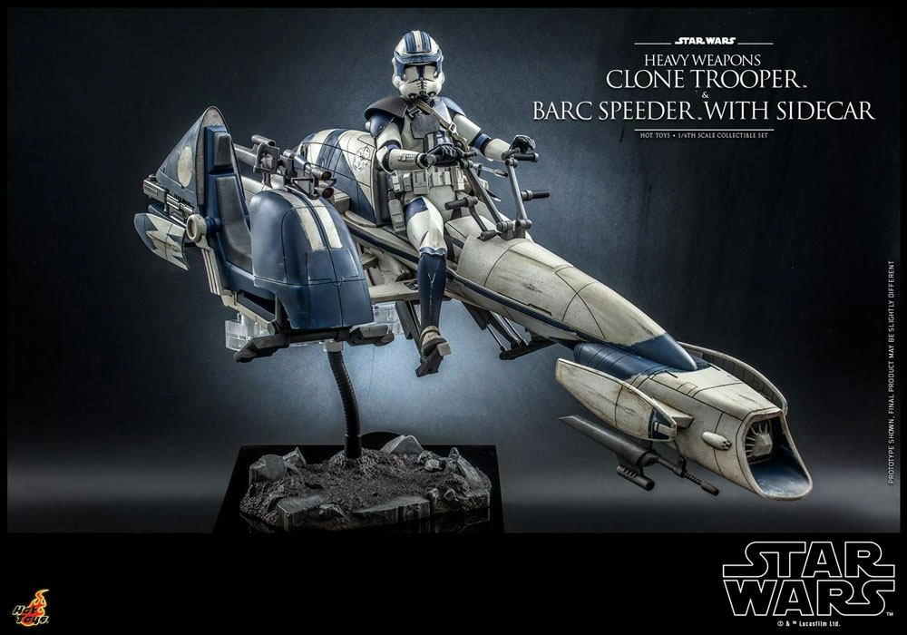 Hot Toys Star Wars The Clone Wars Figurine 1/6 Heavy Weapons Clone Trooper & Barc Speeder With Sidecar 30 Cm 9 Hot Toys Star Wars The Clone Wars Figurine 1/6 Heavy Weapons Clone Trooper & Barc Speeder With Sidecar 30 Cm – Image 7
