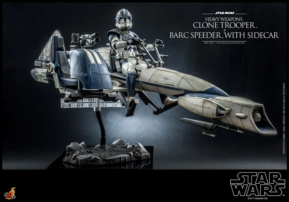 Hot Toys Star Wars The Clone Wars Figurine 1/6 Heavy Weapons Clone Trooper & Barc Speeder With Sidecar 30 Cm 10 Hot Toys Star Wars The Clone Wars Figurine 1/6 Heavy Weapons Clone Trooper & Barc Speeder With Sidecar 30 Cm – Image 8