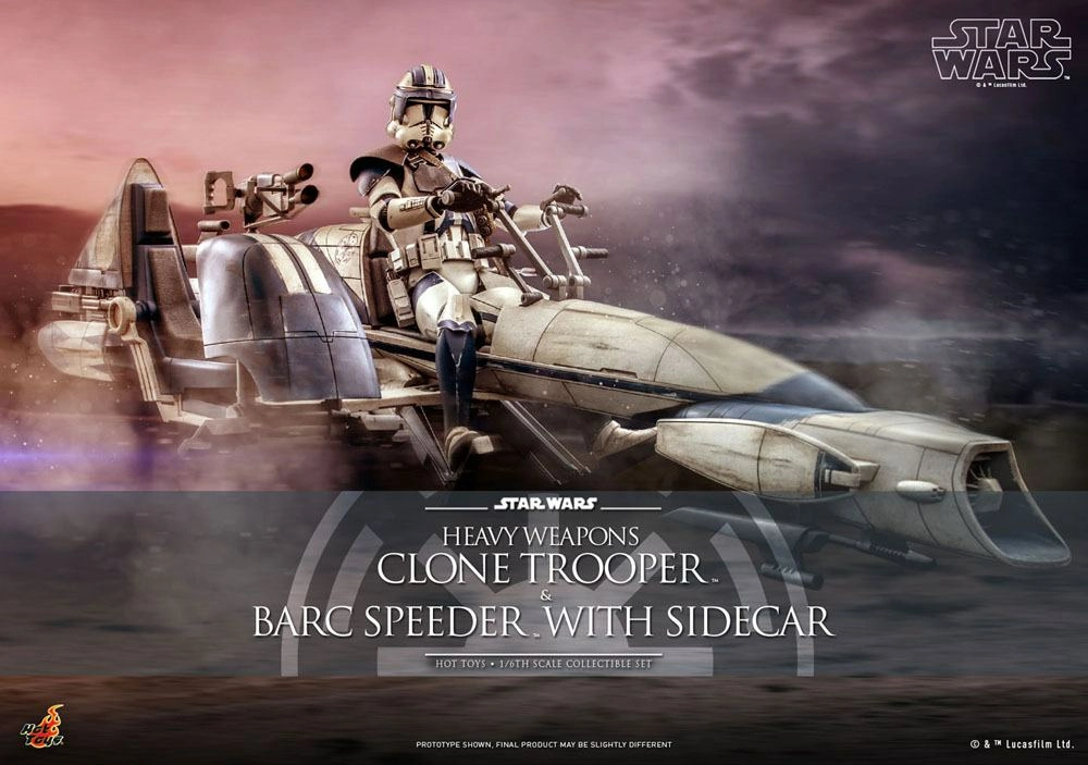 Hot Toys Star Wars The Clone Wars Figurine 1/6 Heavy Weapons Clone Trooper & Barc Speeder With Sidecar 30 Cm 11 Hot Toys Star Wars The Clone Wars Figurine 1/6 Heavy Weapons Clone Trooper & Barc Speeder With Sidecar 30 Cm – Image 9